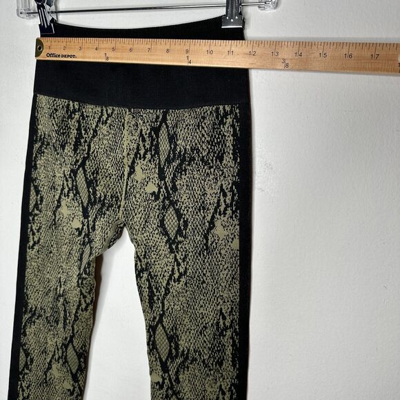 Fabletics Black & Gold Snake Print Ankle Leggings Wide Black Waistband S - Picture 5 of 12